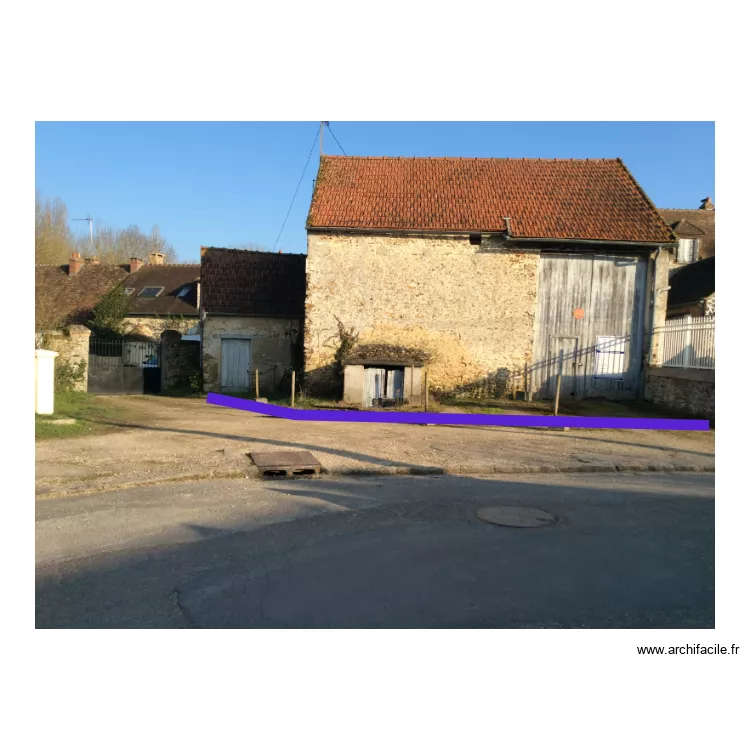 cloture cour de grange. Plan de 