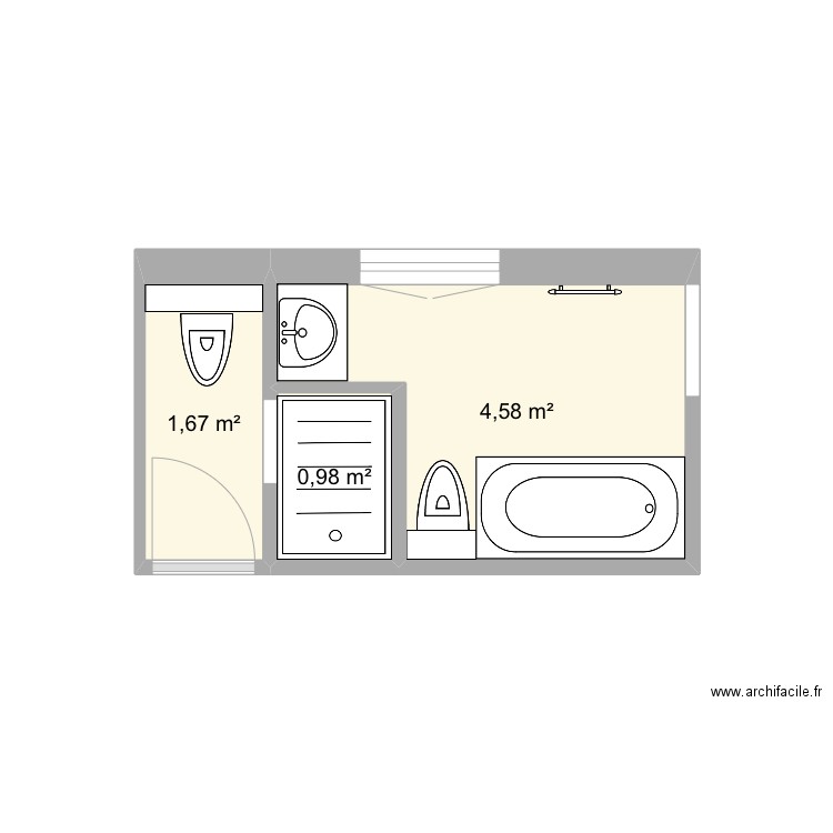 SDD guethary2. Plan de 3 pièces et 7 m2