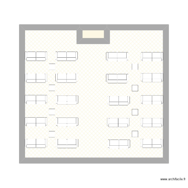 plan pour 40 ans eglise. Plan de 2 pièces et 36 m2
