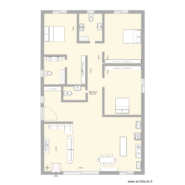 PLAN LARINHO. Plan de 1 pièce et 103 m2