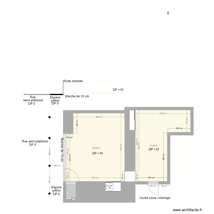 L'AS DE LA COUPE AVANT TRAVAUX. Plan de L'AS DE LA COUPE AVANT TRAVAUX. Plan de