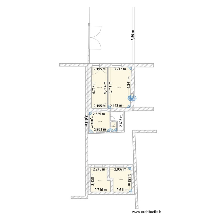 maison oleron 3. Plan de 6 pièces et 57 m2