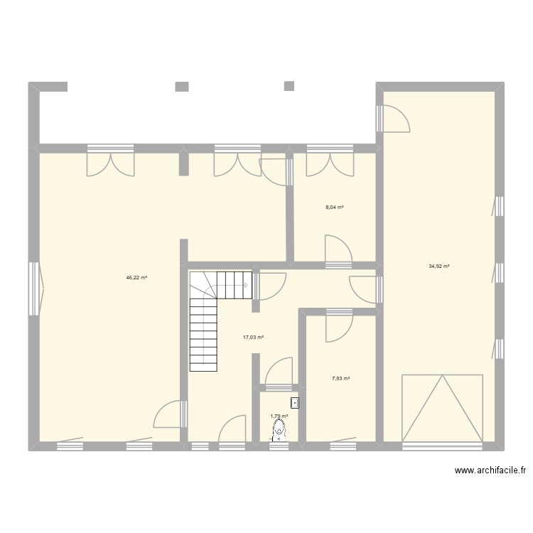 maison bas. Plan de 6 pièces et 116 m2