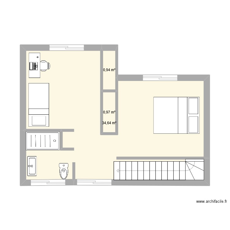 1er etage. Plan de 0 pièce et 0 m2