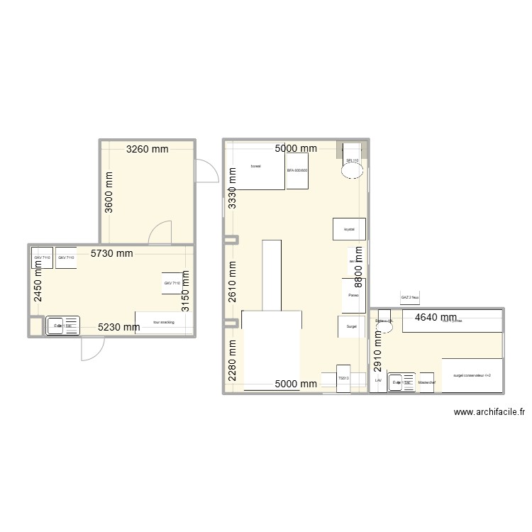 chez Christelle. Plan de 7 pièces et 87 m2