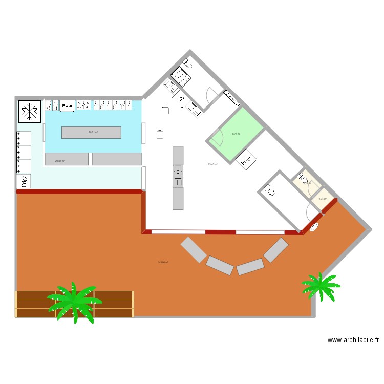 CABANE. Plan de 7 pièces et 287 m2