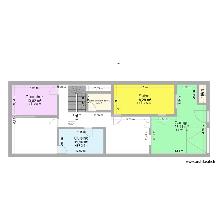 planN1.2. Plan de 7 pièces et 154 m2