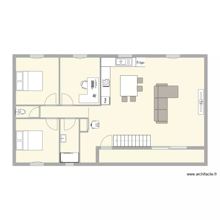 Heurtin rdc. Plan de 8  et 95 m²