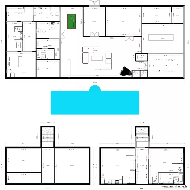 Bungalow. Plan de 31 et 715 m² Bungalow. Plan de 31 et 715 m²