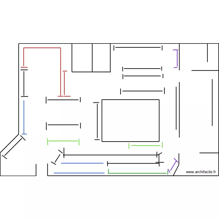 le travail en couleur. Plan de 0 pièce et 0 m2