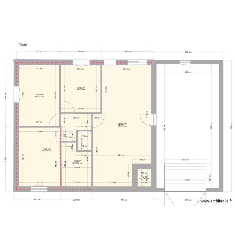 surface habitable 81.17. Plan de 6 pièces et 81 m2