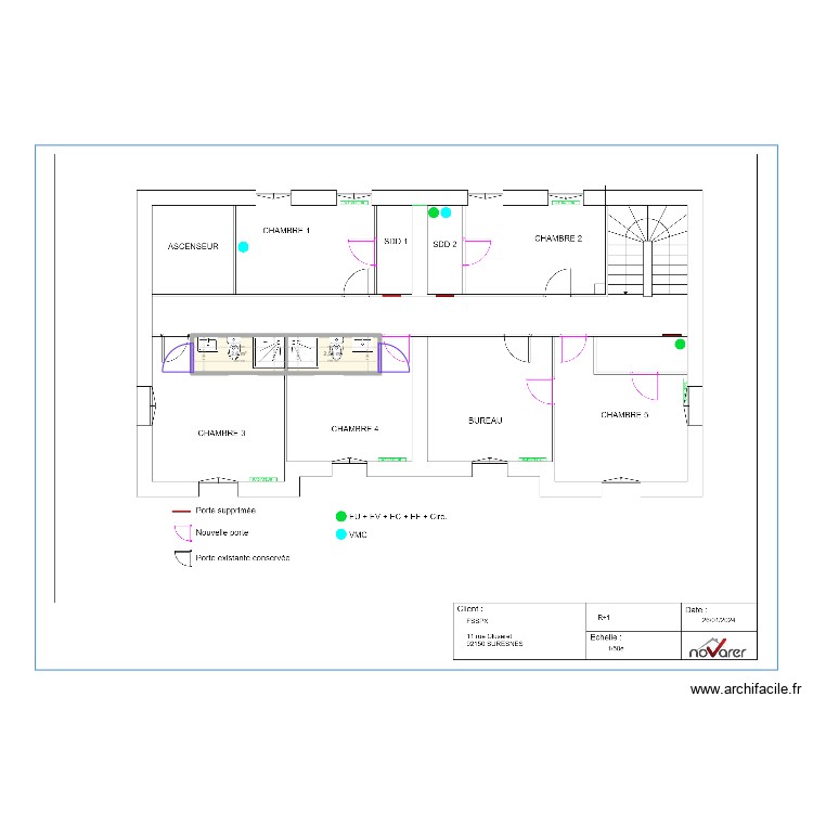 Suresnes R+1 - Salle de bain. Plan de 0 pièce et 0 m2 Suresnes R+1 - Salle de bain. Plan de 0 pièce et 0 m2
