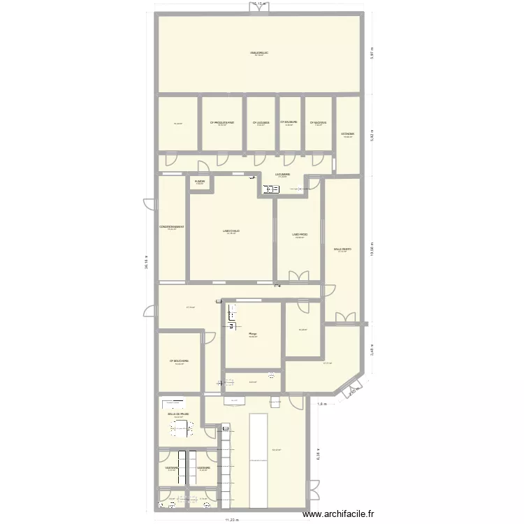 effet boeuf la chapelle v1. Plan de 25  et 444 m²
