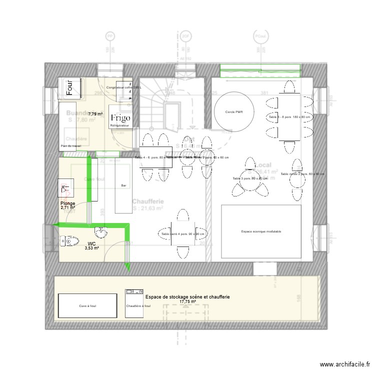 SC Oustal Delun Prop2. Plan de 4 pièces et 32 m2