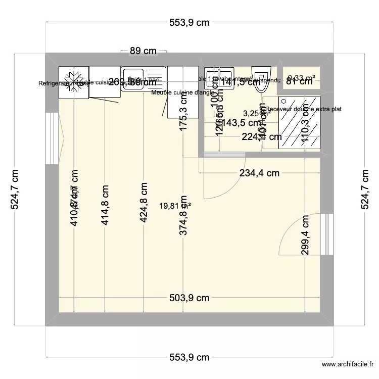 BAILLY STUDIO. Plan de 