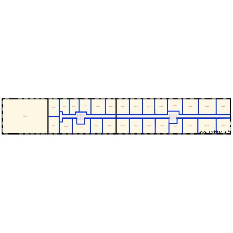 FRICHE JONQUET R+1. Plan de 31 pièces et 1432 m2