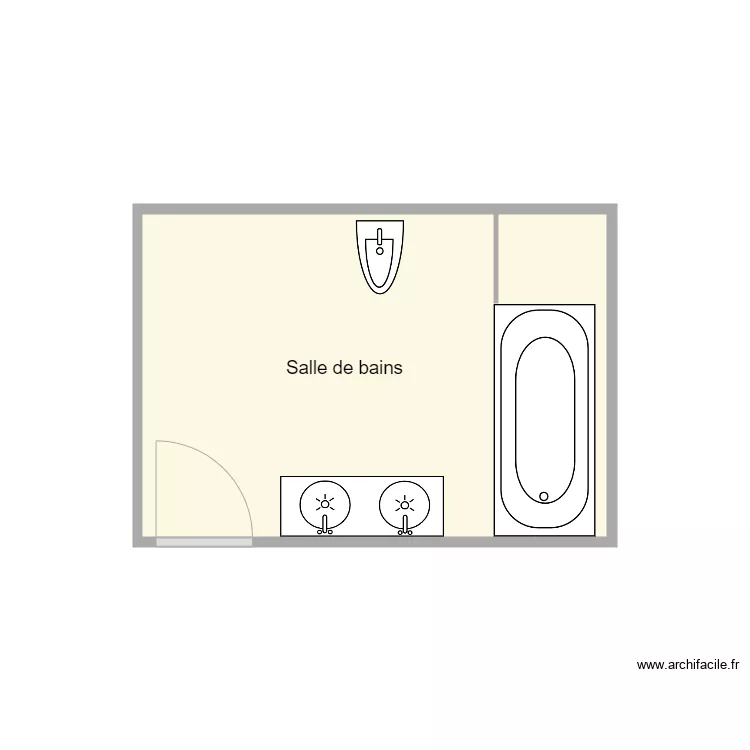 Plan avant travaux Menez sdb 1er. Plan de 