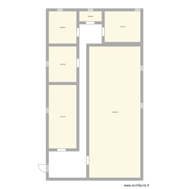 MAISON. Plan de 6 pièces et 123 m2