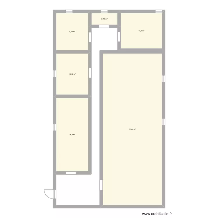 MAISON. Plan de 6 pièces et 123 m²