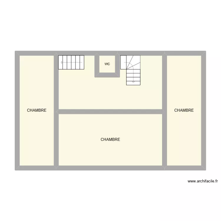 INCENDIE BOURSEUL R+1. Plan de 5  et 61 m²