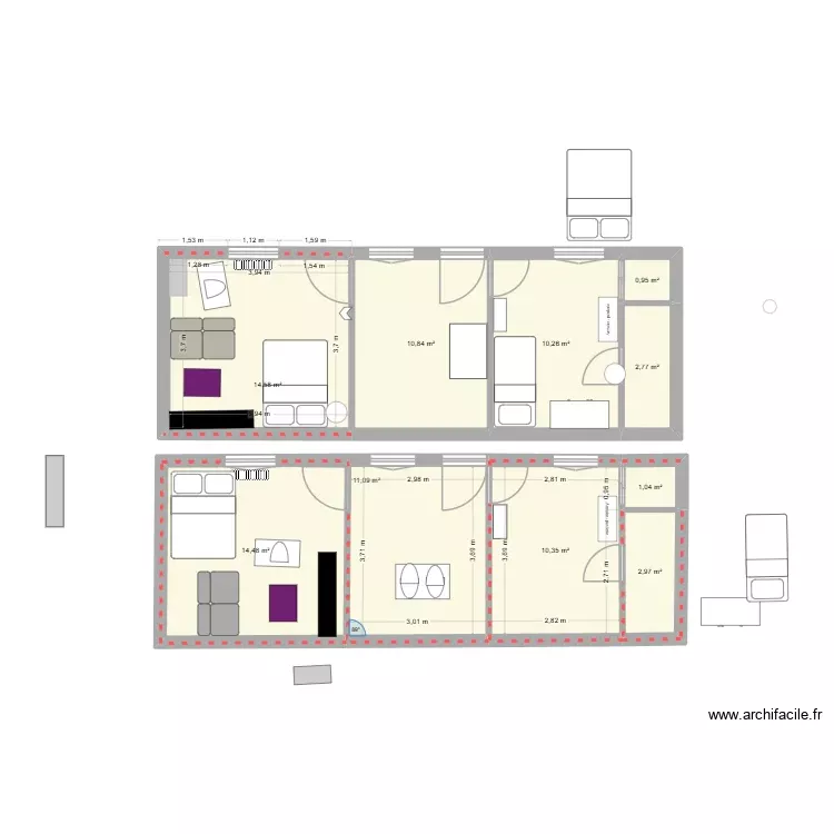 loc. Plan de 10 Pièces et 79 m² loc. Plan de 10 Pièces et 79 m²