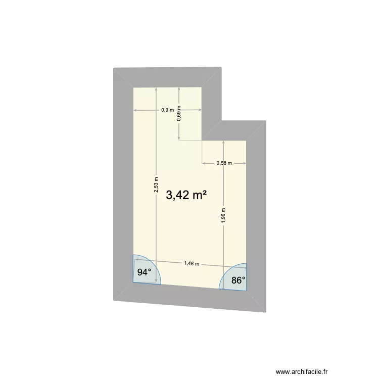 antony. Plan de 1  et 3 m²