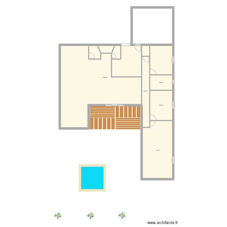 frech berger. Plan de 5 pièces et 166 m2