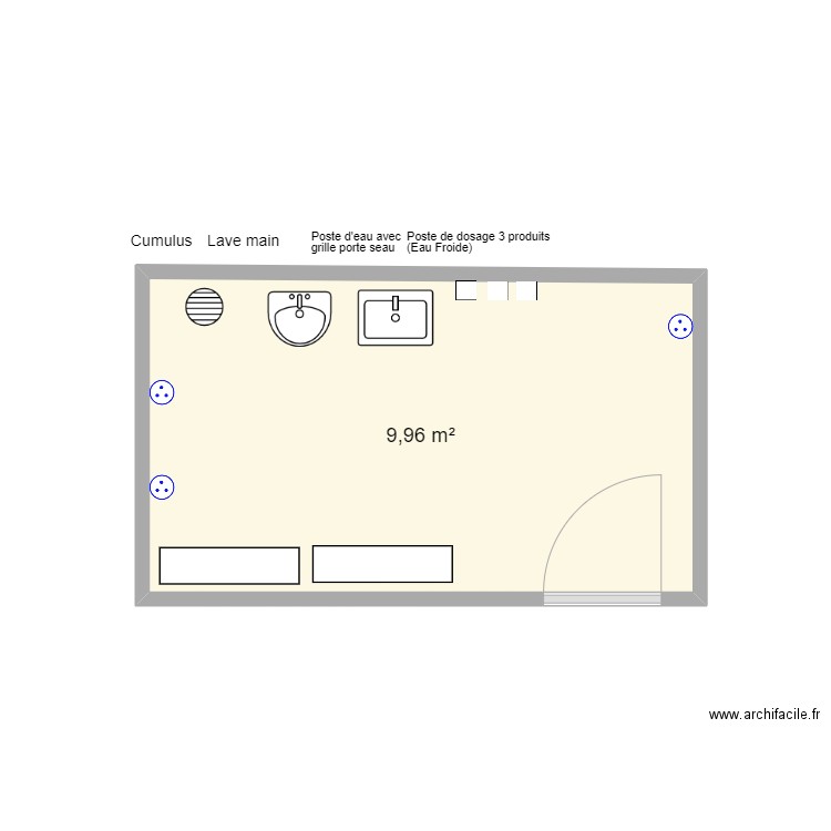 local entretien. Plan de 1 pièce et 10 m2