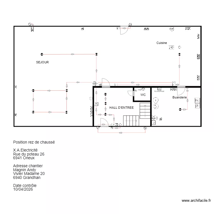 position REZ Magnin. Plan de 4  et 107 m²
