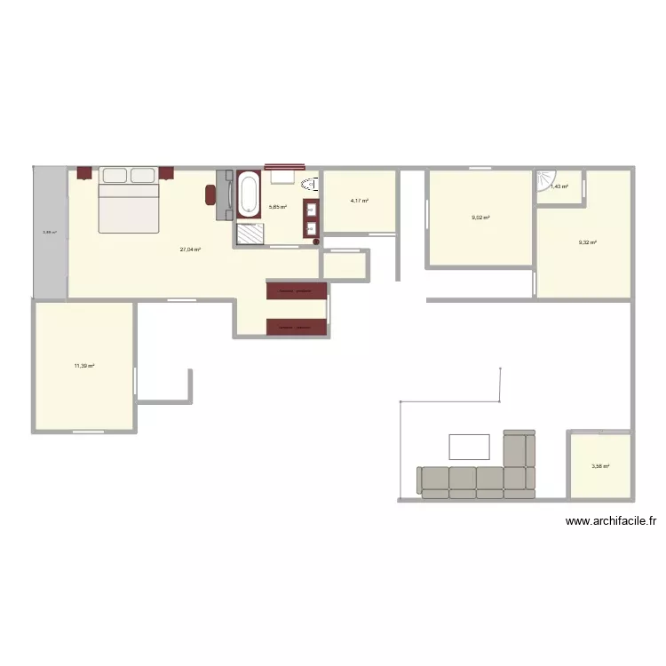 Domaine A. Plan de 8 Pièces et 72 m² Domaine A. Plan de 8 Pièces et 72 m²
