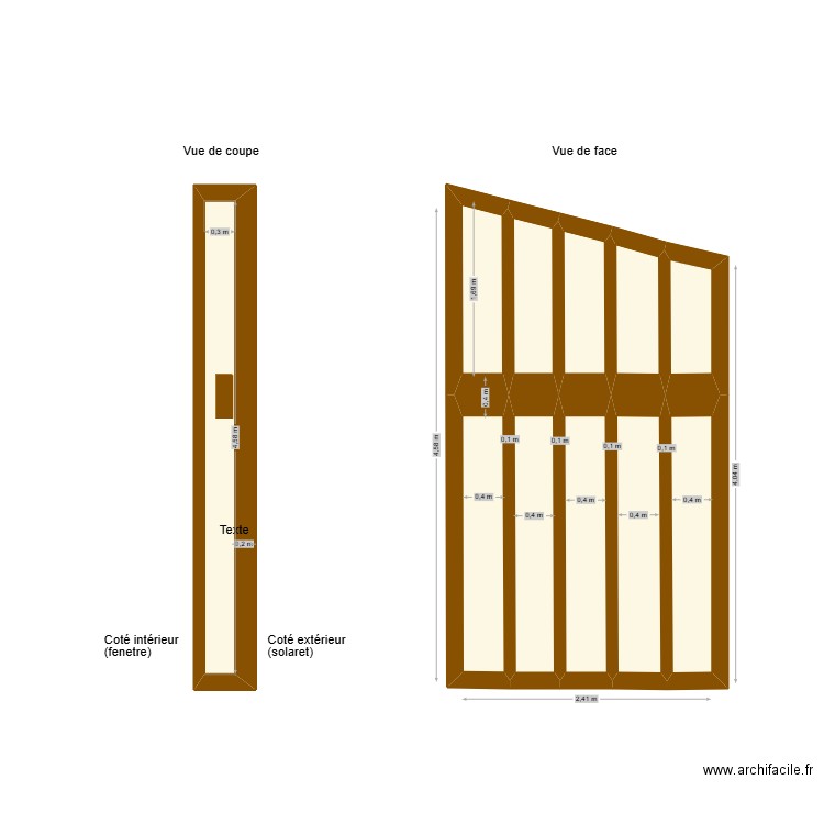 Détail persiennes. Plan de 11 pièces et 9 m2