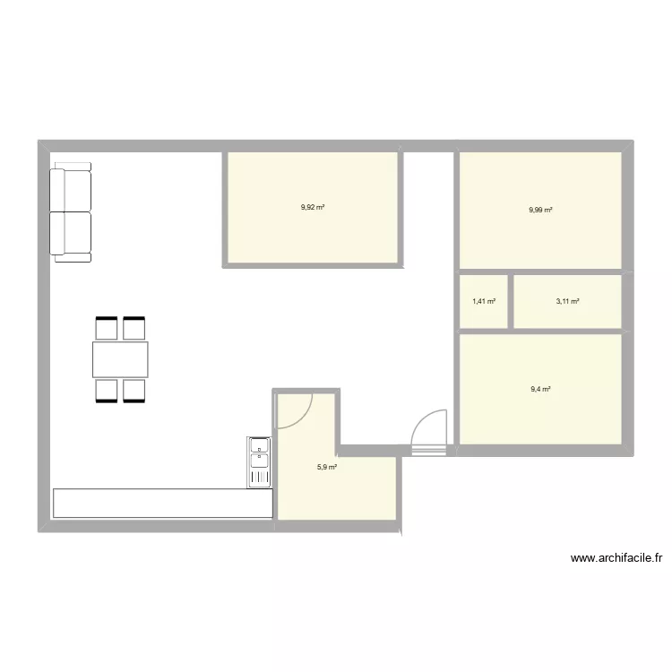 Projet. Plan de 6 et 40 m² Projet. Plan de 6 et 40 m²