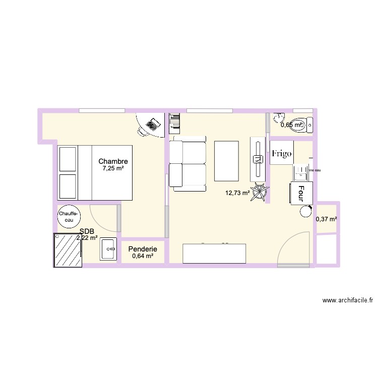 Appartement Auriane Paris Idee 3. Plan de 6 pièces et 24 m2