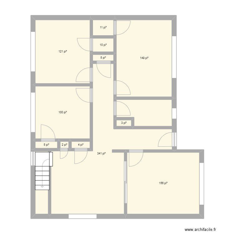 Maison. Plan de 12 pièces et 84 m2