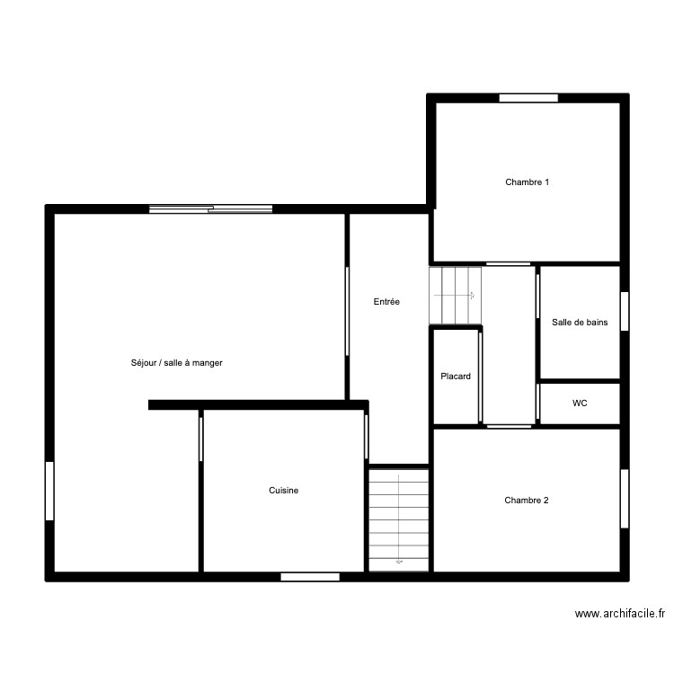 MERRANT - Plan. Plan de 9 pièces et 89 m2