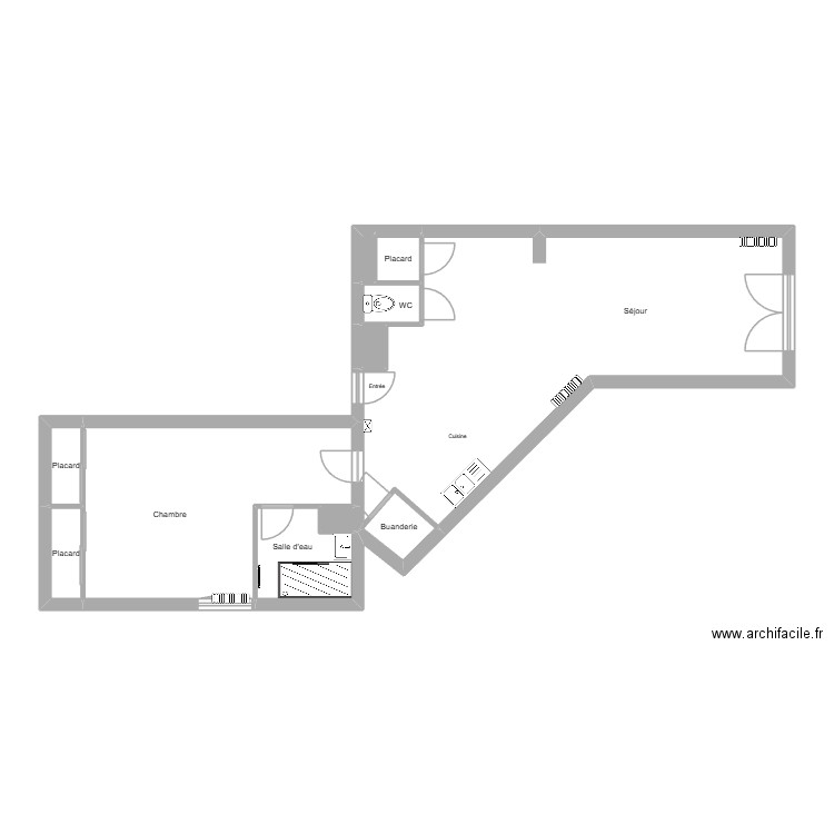 giraud. Plan de 11 pièces et 65 m2