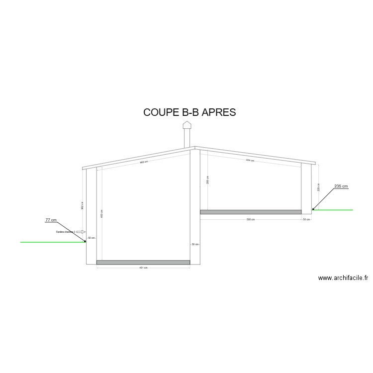coupe bb. Plan de 0 pièce et 0 m2