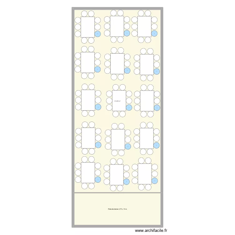 Salle de f&ecirc;tes Amandine. Plan de 2 pièces et 253 m²