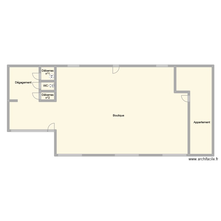 transaxia commerce. Plan de 5 pièces et 244 m2