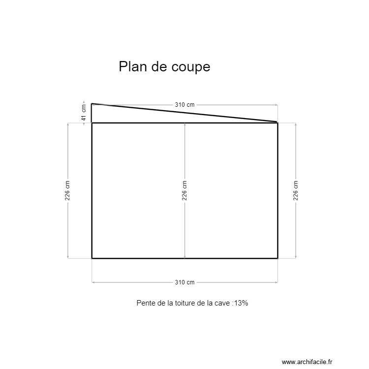 Plan de coupe cave. Plan de 