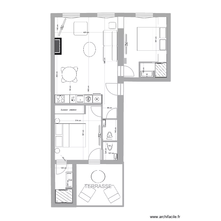 14 clemenceau bis. Plan de 7 pièces et 55 m²