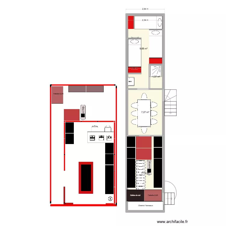 Box Atelier + Semi. Plan de Box Atelier + Semi. Plan de