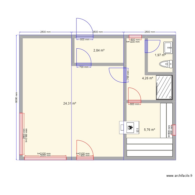 Баня 3 модуля. Plan de 0 pièce et 0 m2