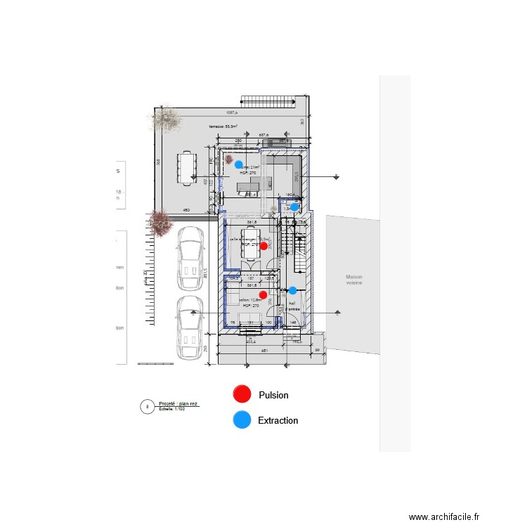 Colin ventilation double flux. Plan de 0 pièce et 0 m2