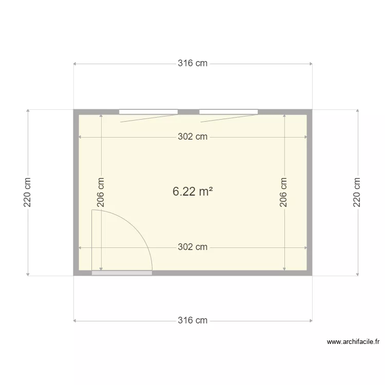 GARBE. Plan de 1  et 6 m²