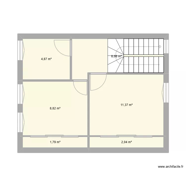 maison ETAGE. Plan de 6 pièces et 37 m²