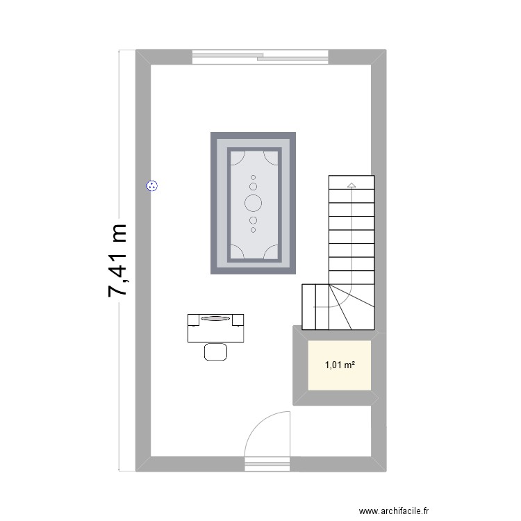 Test. Plan de 1 pièce et 1 m2