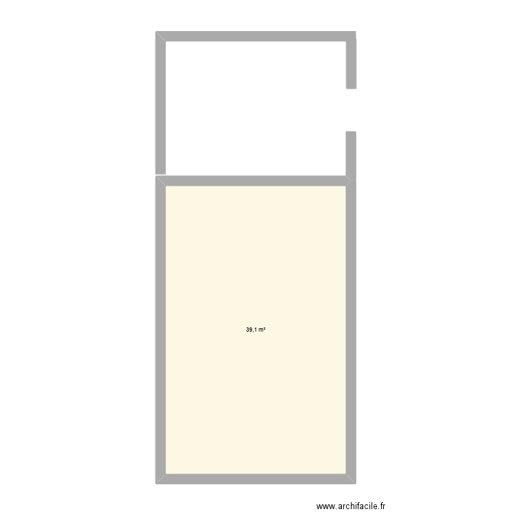 plan. Plan de 1 pièce et 39 m2