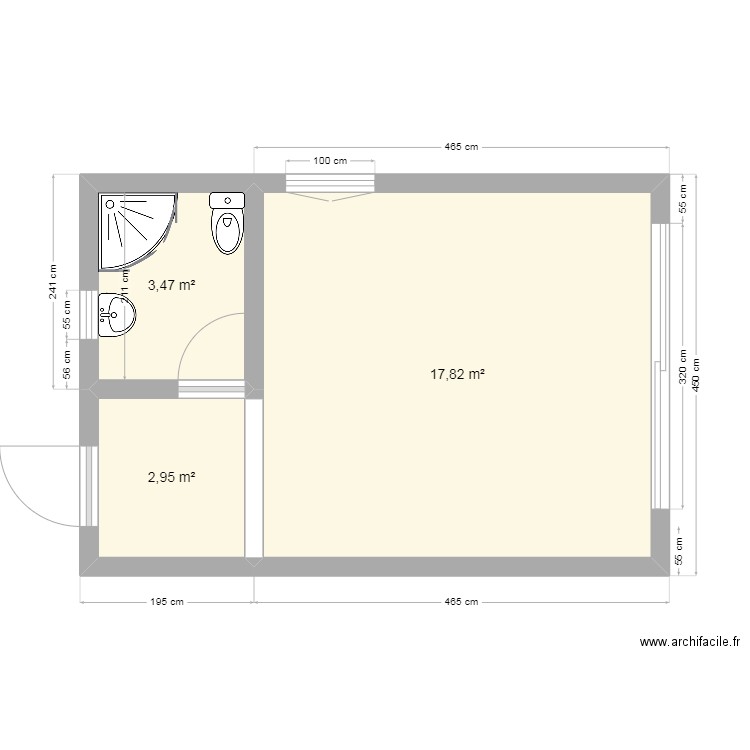 MODULE 30m². Plan de 3 pièces et 24 m2