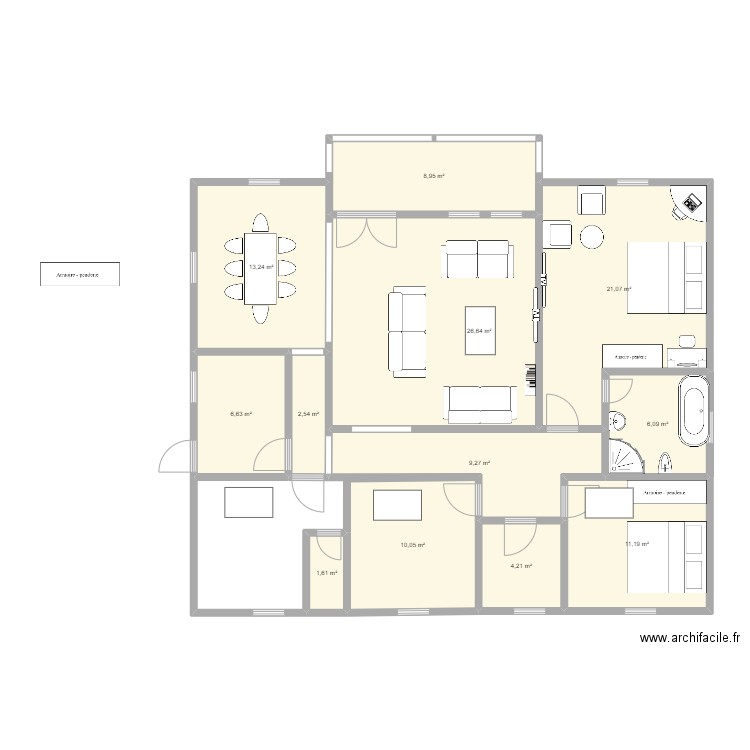 maison plan de distributiong. Plan de 12 pièces et 122 m2